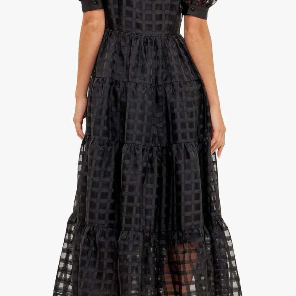 English Factory Black Grid Midi Dress - Picture 3 of 6